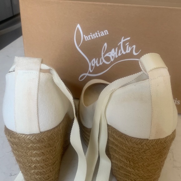 Christian Louboutin White Platform Espadrilles - Picture 10 of 10